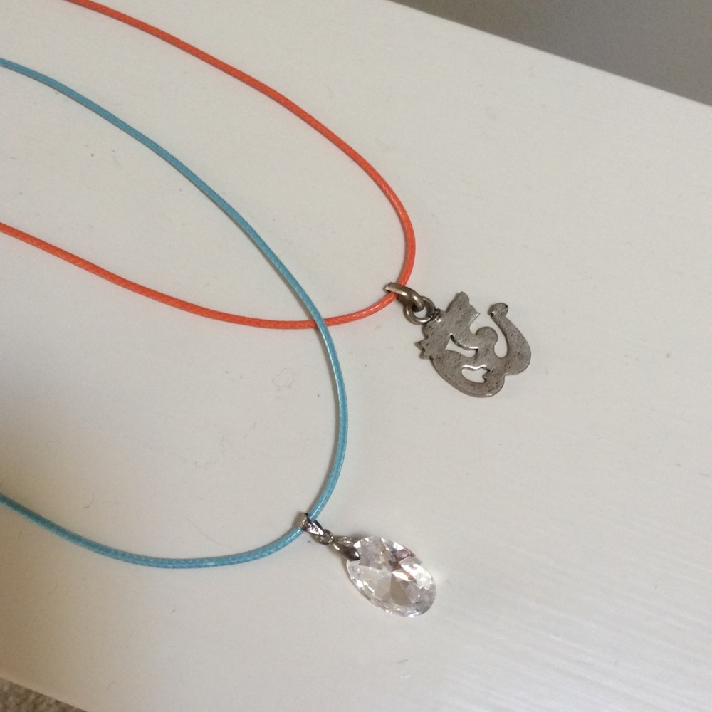 One Om Necklace ORANGE CHORD ONLY